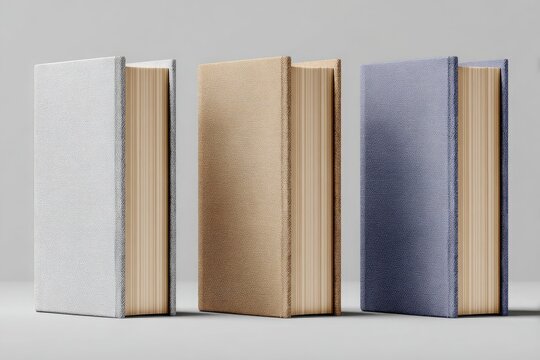 Three books with textured covers