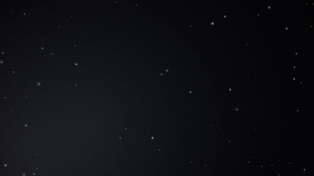Tiny glowing particles drift through dark space during night