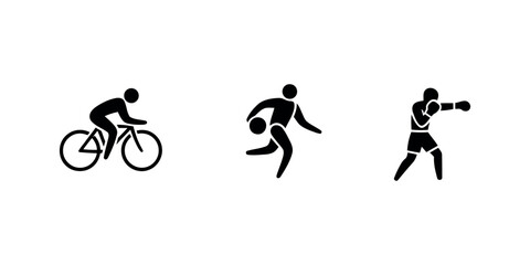 Obraz premium Three sports icons cycling, running, boxing