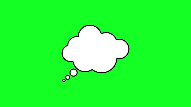 Animated Thought Bubble Icon with Green Screen Background