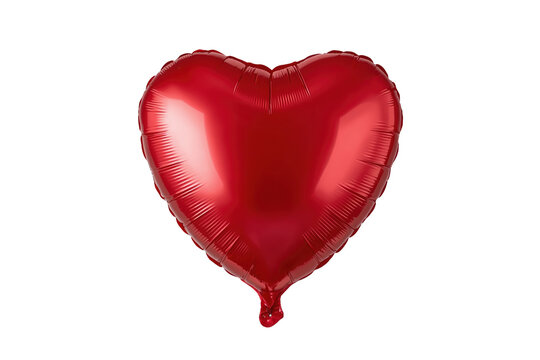 Smooth red heart balloon with short tied tail