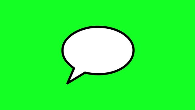 Animated Speech Bubble Pop-Up on Green Screen for Social Media and Communication