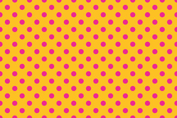 texturised Deep Pink colour polka dots pattern over crimson Goldenrod colour useful as a background. © Pisan