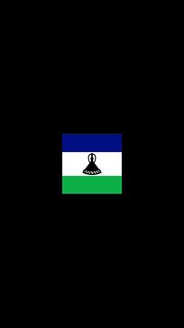 3D Rotating Lesotho Flag Cube Animation with Transparent Background