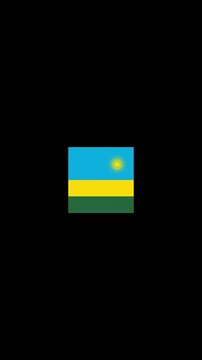3D Rotating Rwanda Flag Cube Animation with Transparent Background
