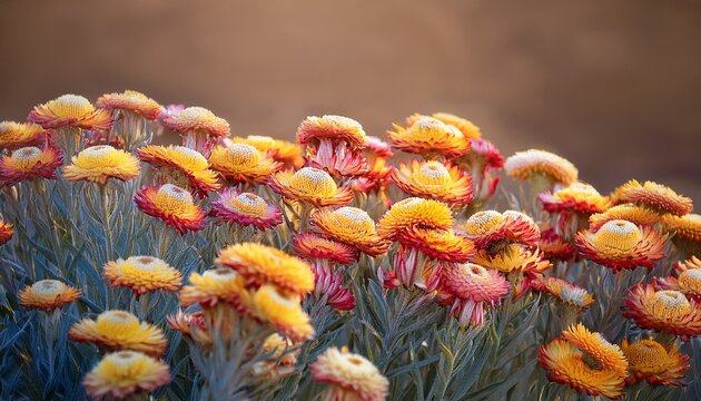 Everlasting Or Straw Flower Helichrysum Bracteatum Willd Blooming