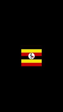 3D Rotating Uganda Flag Cube Animation with Transparent Background