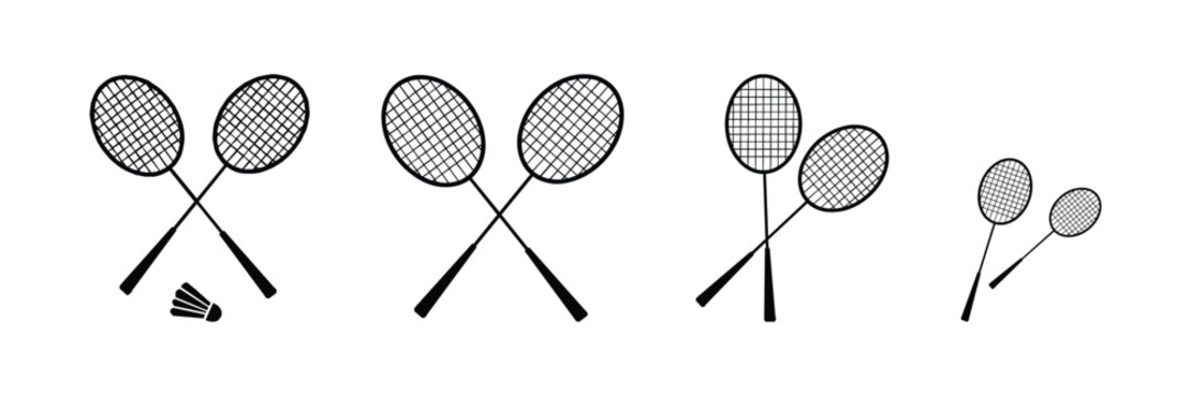 Racket Sports Icon Set &ndash; Badminton, Tennis and Table Tennis Vector