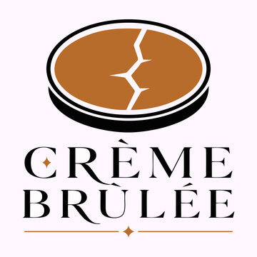 Creme brulee logo vector illustration template
