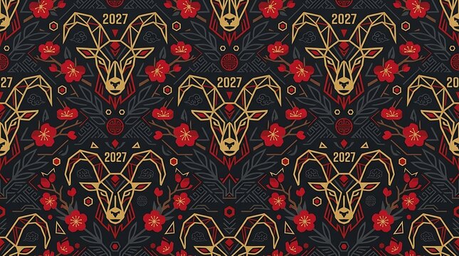 2027 year of the goat chinese zodiac pattern