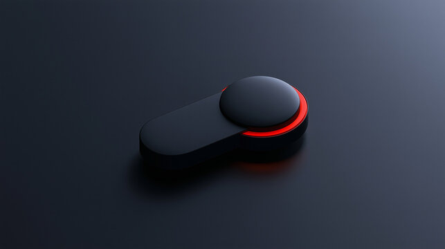 Modern toggle switch with glowing red ring on dark surface