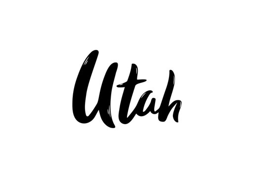Utah Lettering. Handwritten city name. Vector design template.