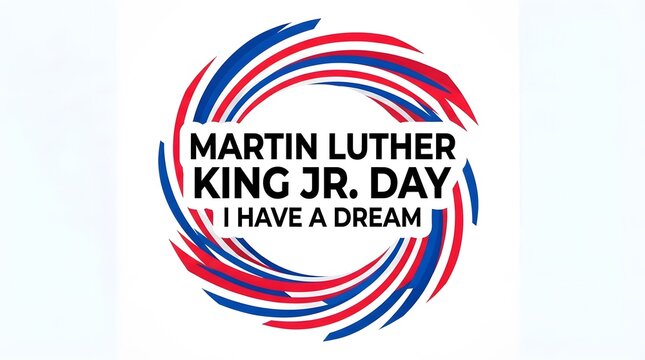 Martin luther king jr day graphic with inspirational quote and vibrant swirl design