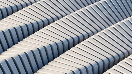 Fototapeta premium Abstract 3D geometric pattern of repeating white tiles. Perfect for modern background, minimalist architecture design, tech banner, or presentation slide