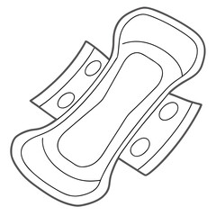 Minimalist sanitary pad line art illustration with menstrual © Arif