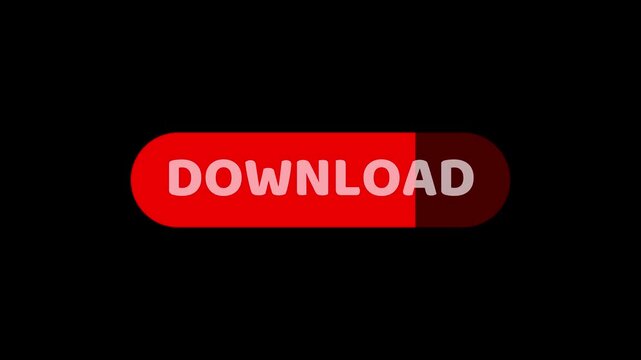 Download progress bar button icon sign animation on transparent background, downloading icon bar animated with alpha channel.