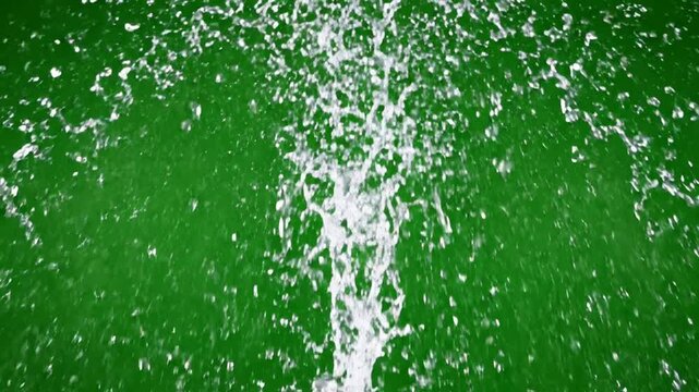 Dynamic water splash explosion isolated on green screen for easy compositing and visual effects liquid