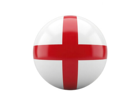Shiny 3d glossy circle icon with the flag of england isolated on transparent background