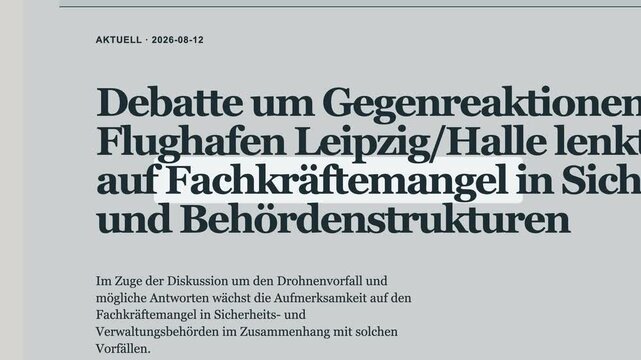 Swift 4K Slide of Online News Pages with Fachkr&auml;ftemangel Highlight Showing Germany&rsquo;s Skilled Labor Shortage Crisis Headlines