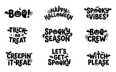 Obraz premium Halloween spooky and fun vector sticker set with bat graphics Vector