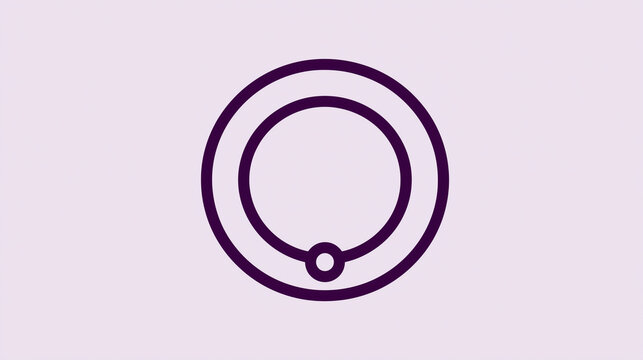 Abstract geometric icon with two circles and dot