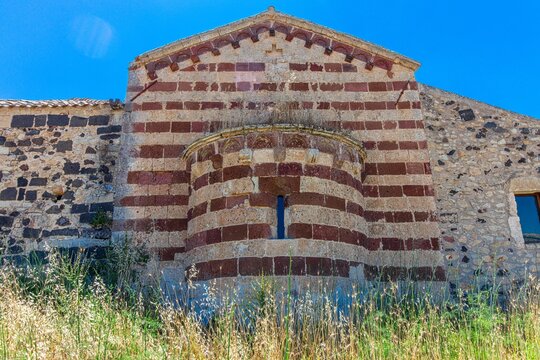 Apse of Sant'Antonio di Salvenero church in Ploaghe. Sardinia, Italy