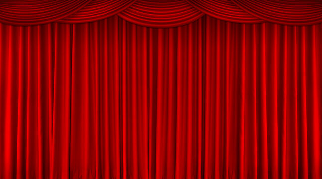 Red curtains for a theater or cinema backdrop.