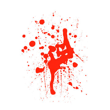 Red paint splash and drops with blood splatter paint drop color splash ink drop liquid splash paint drip asset as transparent PNG