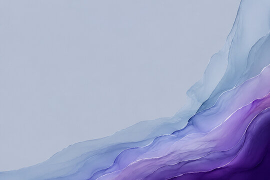 Modern background with purple amethyst and blue agate mineral slice texture in bottom corner. generated by AI.