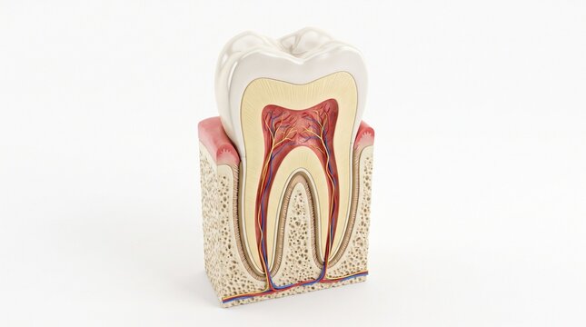 Cross-section anatomical model of human molar.