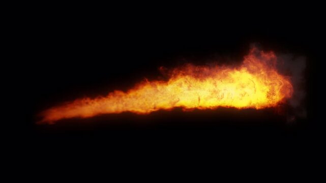 VFX Fire Breath | Backside | 12 Seconds | Straight Alpha