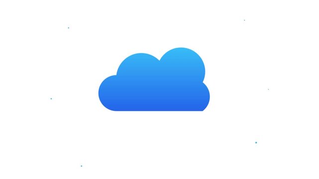 Cyber security cloud computing icons set on white background