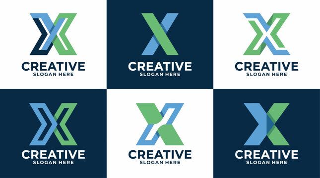 These geometric logos in vibrant colors represent creativity and innovation, suitable for modern brands looking to establish a unique visual identity.