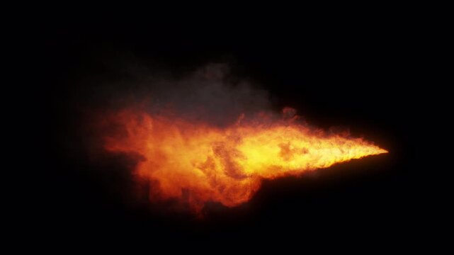 VFX Fire Breath | Frontside | 12 Seconds | Straight Alpha