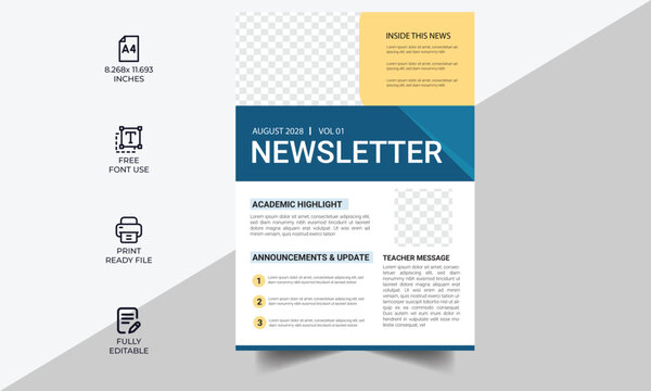 Newsletter Data Sheet layout template. Product Catalogue & modern a4 product catalog design template, Minimalist product brochure template design, A4 flyer, corporate flyer, business flyer, catalog