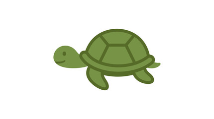 Obraz premium Green cartoon turtle illustration isolated on white background