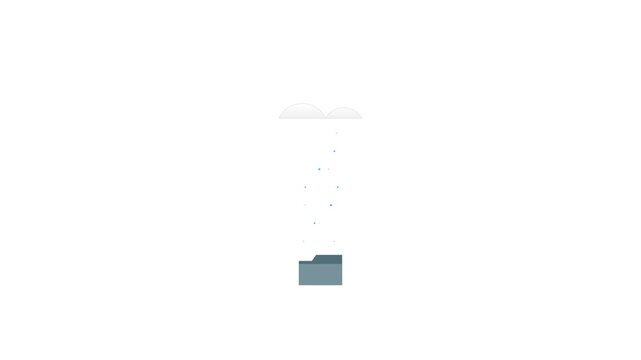 Cyber security data protection folders on white background