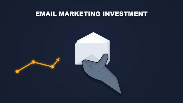 Email Marketing Investment and ROI Growth Concept with Hand Holding Envelope and Upward Business Chart