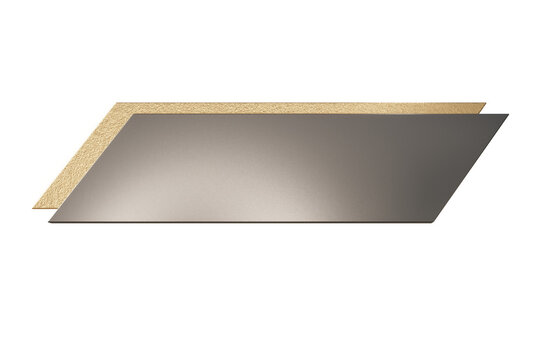 3d render abstract two tone metallic parallelogram banner isolated on transparent background