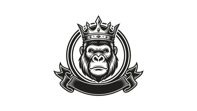 King gorilla mascot logo design.