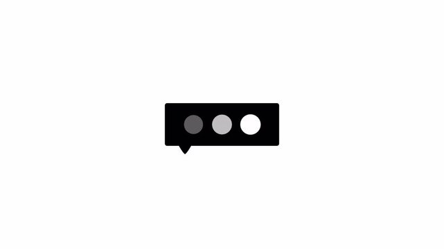 Typing Indicator Chat loading with Three Dots  animation symbolizing message sending, waiting indicator chat response, Animation loading bar 3 dots looping progress icon in 4lk