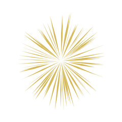 Obraz premium Golden Radial Sunburst Lines on Black Background