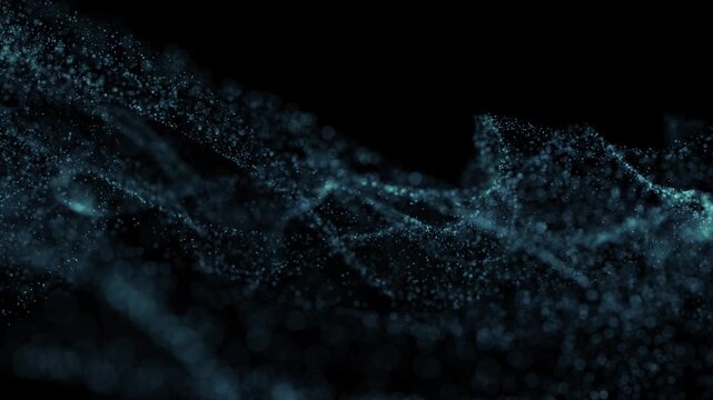 Abstract loop dynamic dotted waves form animation background.