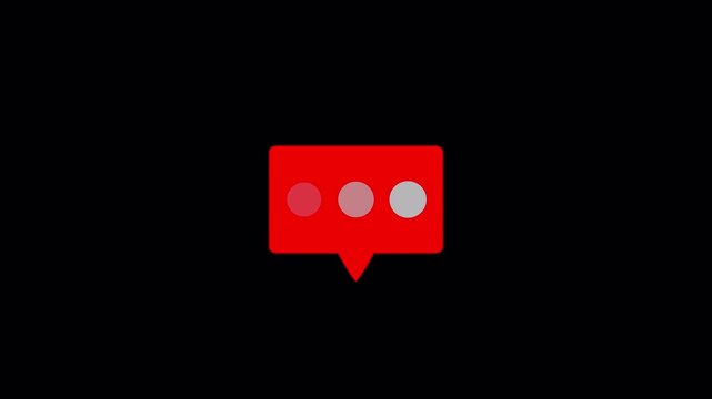 Typing Indicator Chat loading with Three Dots  animation symbolizing message sending, waiting indicator chat response, Animation loading bar 3 dots looping progress icon in 4lk