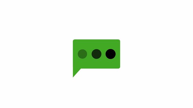Typing Indicator Chat loading with Three Dots  animation symbolizing message sending, waiting indicator chat response, Animation loading bar 3 dots looping progress icon in 4lk