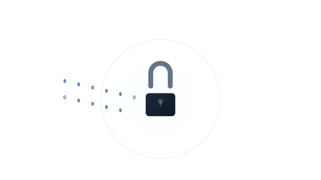 Cyber security digital padlock icons isolated on white background