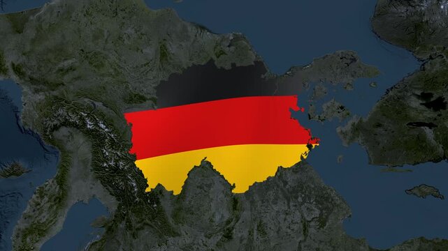 Germany map animation with national flag