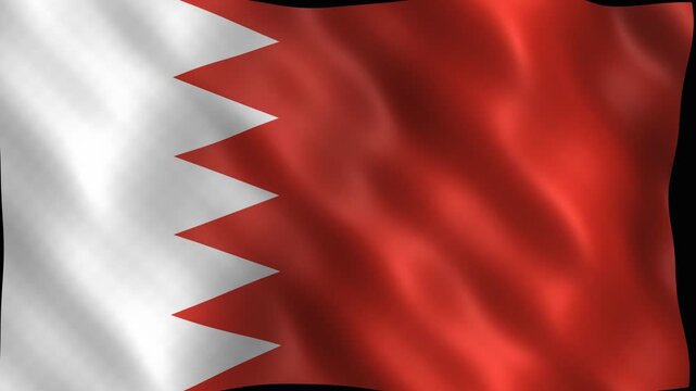 National flag of bahrain waving in the wind. 4K Video