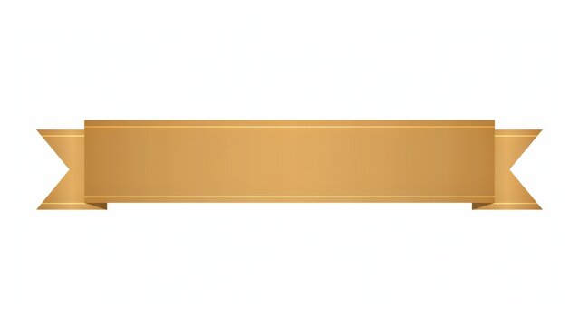 Golden ribbon banner illustration, metallic gold header for awards and celebrations, elegant blank scroll for text and titles