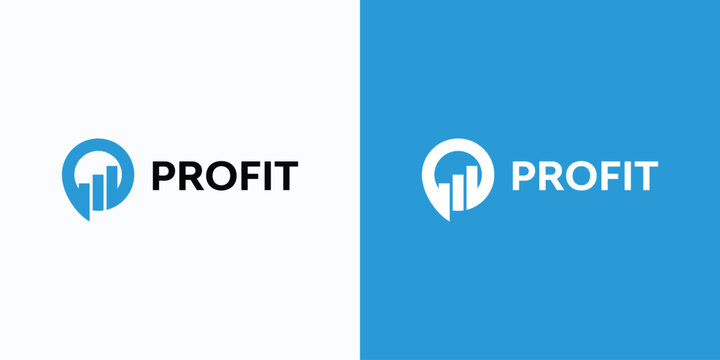 Profit logo with financial graph icon.
